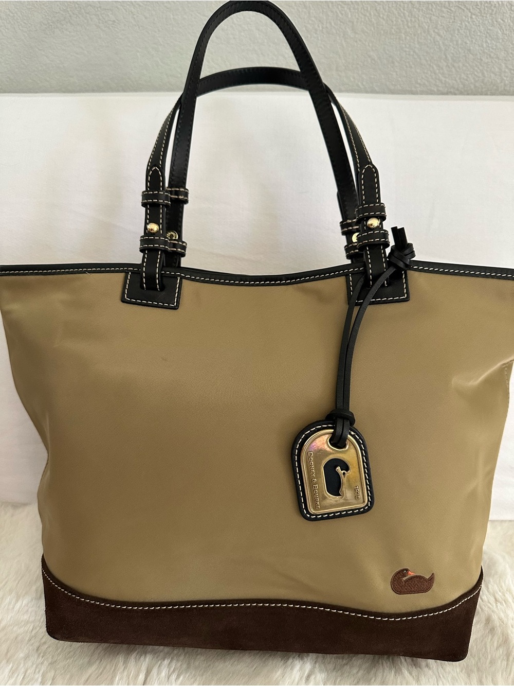 Dooney & Bourke Tan with Black Trim Tote